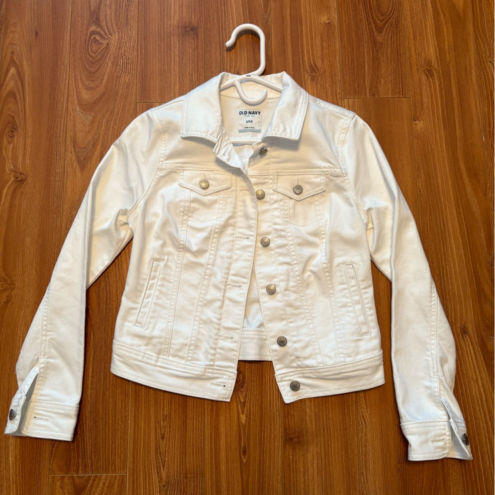 Old Navy White Jean Jacket Size S